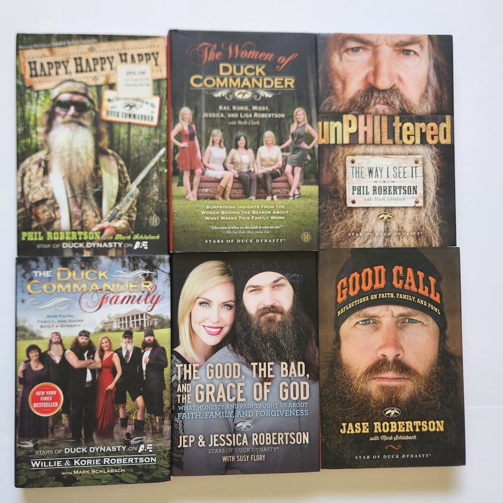 Duck Dynasty Robertson Family Book Lot Phil Jase Willie Jep Christian Faith HC